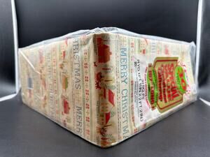 Vintage Papercraft Christmas Gift Wrap NOS 30 Sq Ft Merry Christmas Village USA